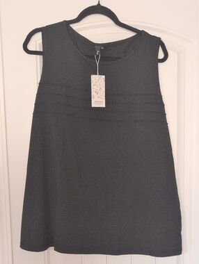 Classic Black Sleeveless A-Line Tank Top